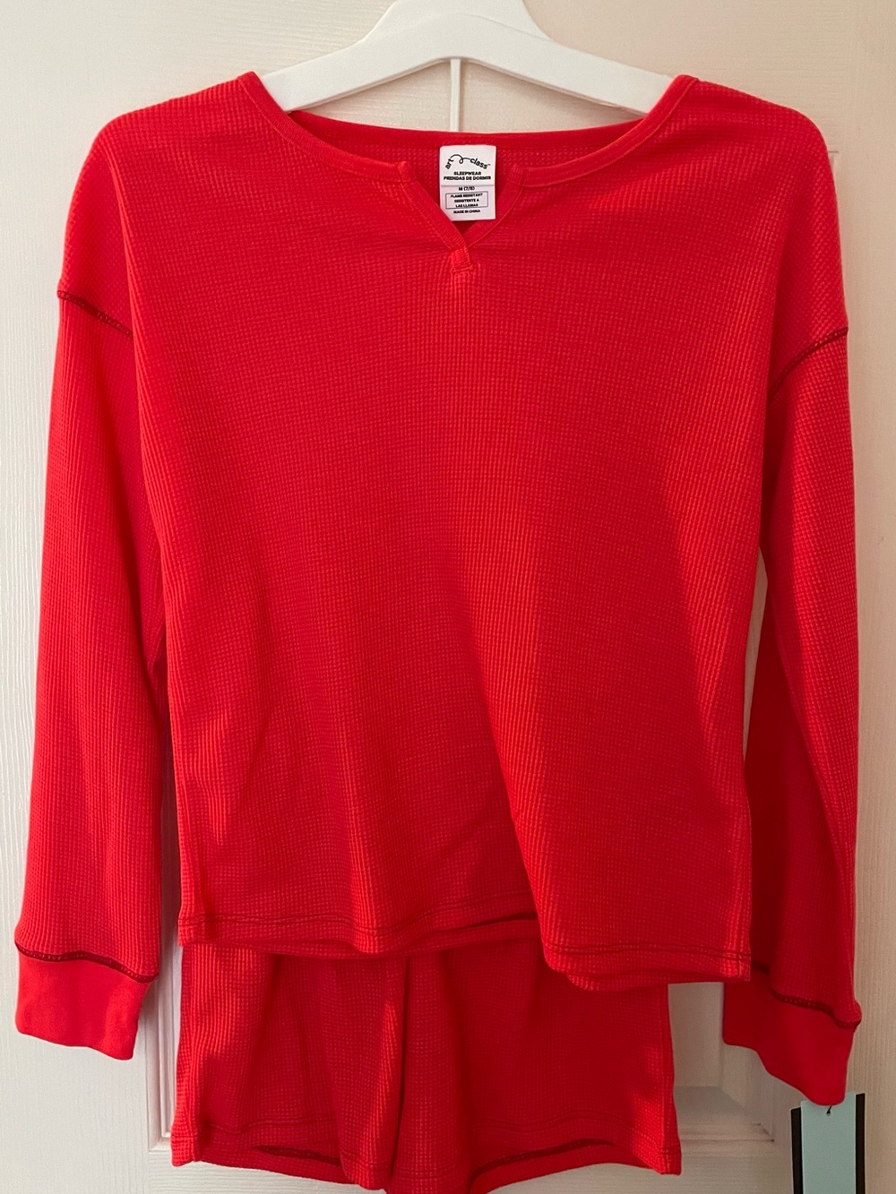 Girls 7/8 Art Class 2pc Red Thermal Pajama Set NWT